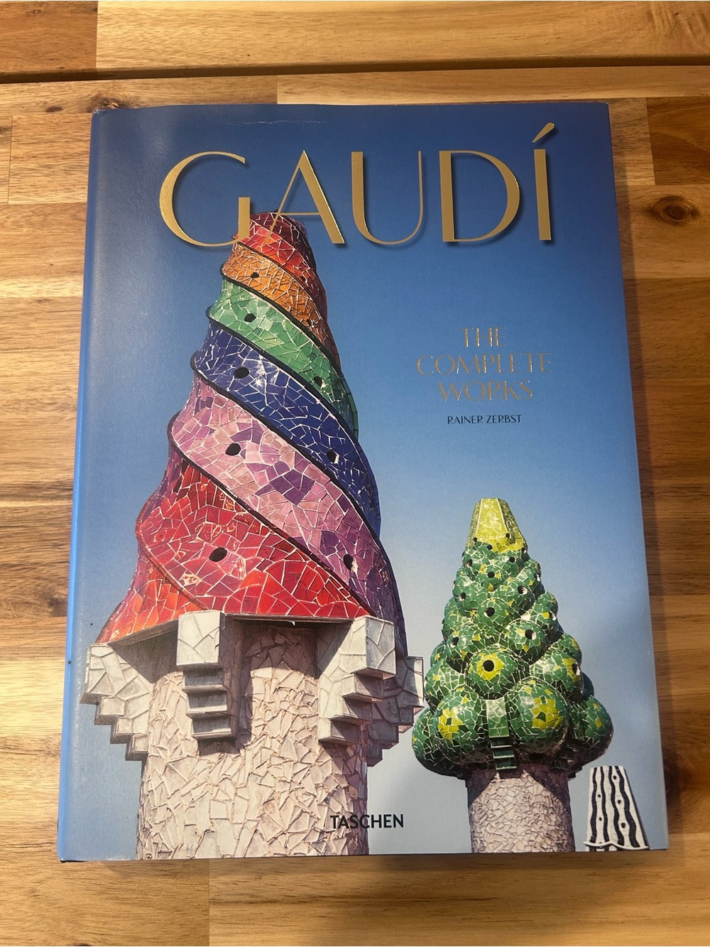 Gaudí Blue Cover Coffee Table Book with Multicolor Mosaic Towers